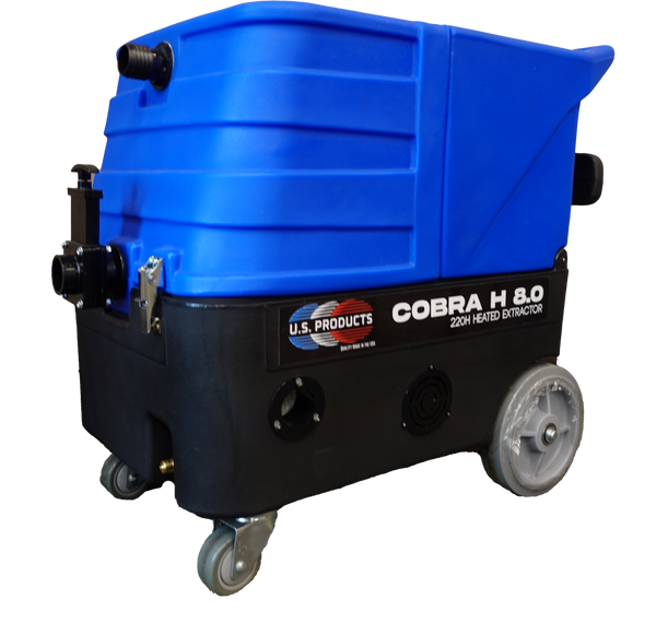 U.S. Products Cobra 8.0 220H Dual Cord Heated Carpet Extractor - 8 Gallon - 220 PSI (Machine Only)