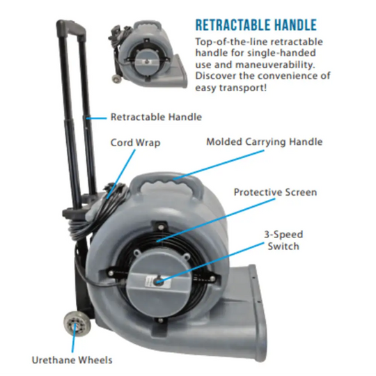 Mercury High-Roller Air Mover with Wheels