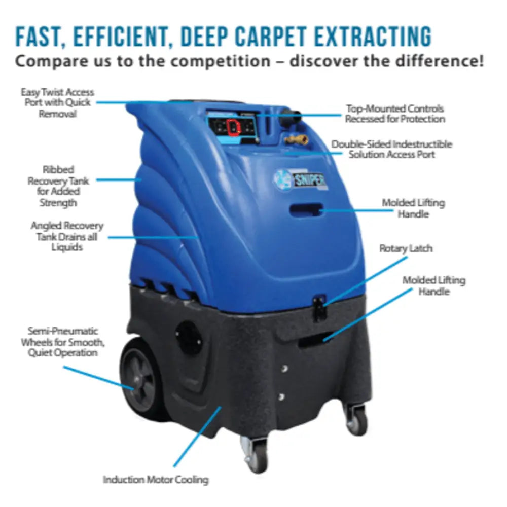 Sandia Dual Purpose 12 Gallon 800 PSI Dual 3 Stage Hard Surface and Carpet Extractor